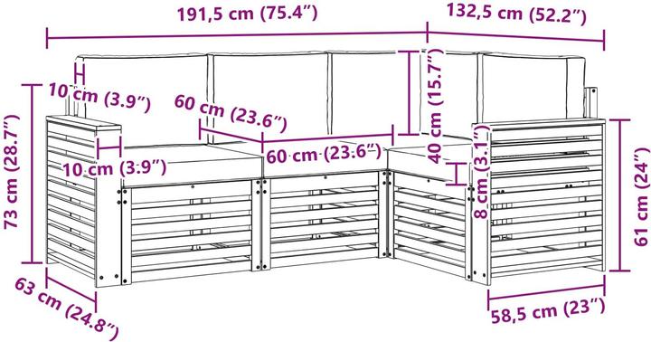 Produktbild vidaXL Outdoor-Sofa