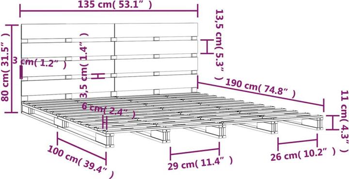 Image du produit vidaXL Bettrahmen (135 x 190 cm)