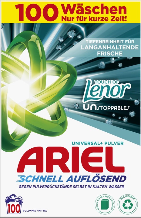 Productafbeelding Ariel Unstoppables (100 Wascycli, Poeder)