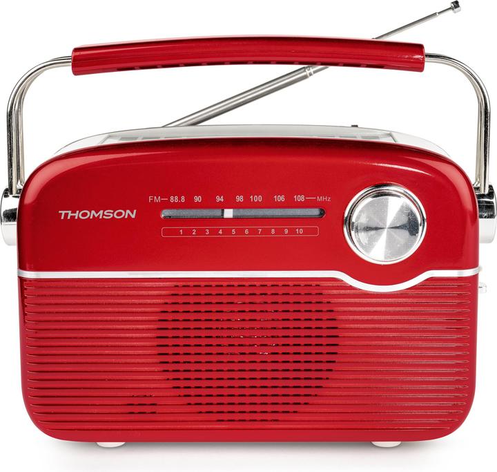 Thomson Radio Bluetooth rétro avec chargement solaire - Rouge (Bluetooth)