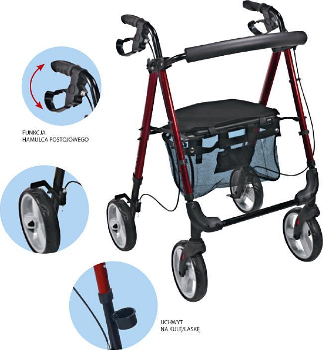 Produktbild ARmedical Podpórka rehabilitacyjna 4-kołowa Prestig Ultra light srebrna AR-006