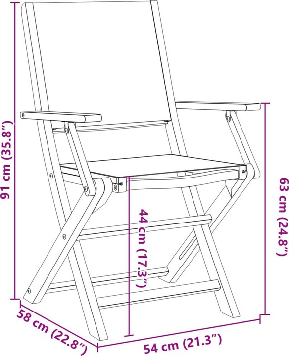 Productafbeelding VidaXL 3-delige bistroset stof en (60 cm)