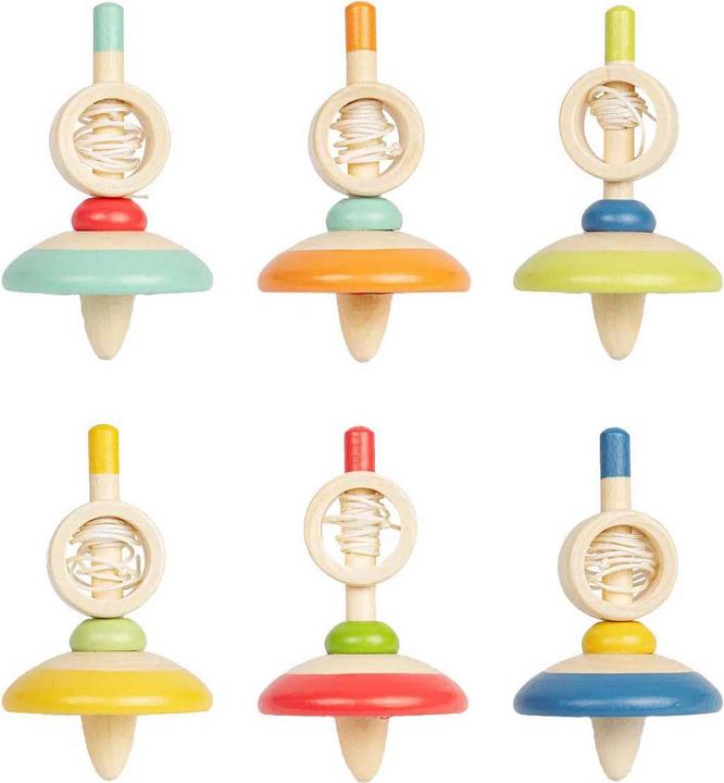 Bigjigs Holzkreisel mit Zugseil