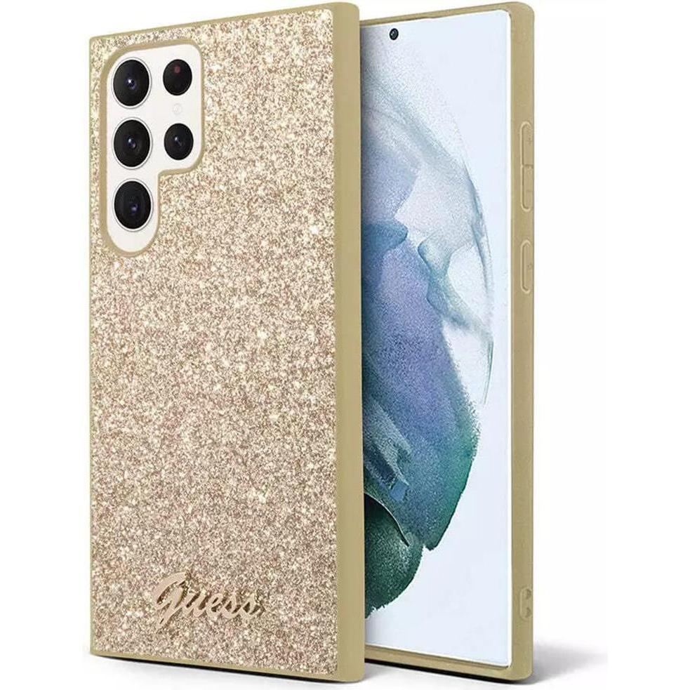 Guess Tasche für S24 Ultra S928 GUHCS24LHGGSHD Hardcase Glitter Script gold (Samsung Galaxy S24 Ultra), Smartphone Hülle...