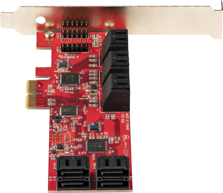 Actual product image StarTech com Carte PCI Express SATA 10 ports - Carte Contrôleur PCIe SATA - 6Gbps - ASM1166 Non-Raid