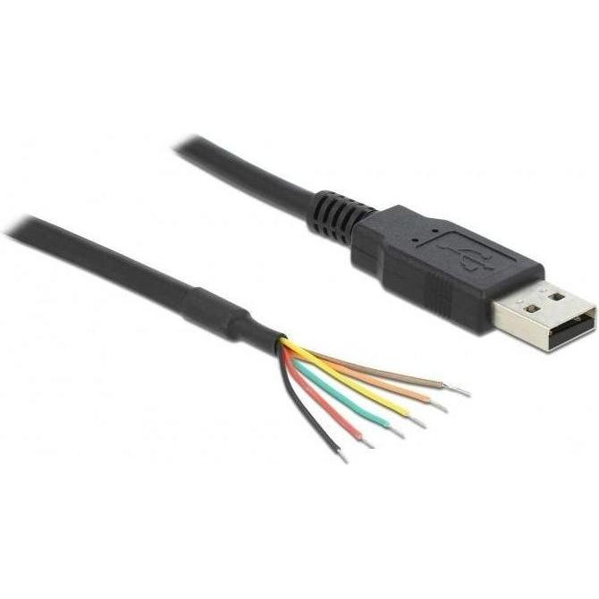 Thumbnail - Delock 1.8m USB-Seriel TTL Kabel, offen, Elektronikkabel + Stecker, Schwarz