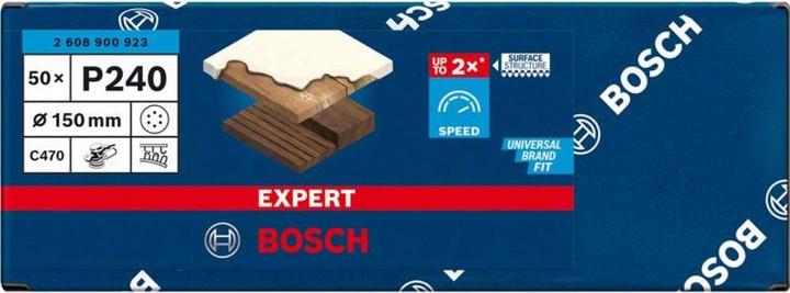 Productafbeelding Bosch Professional Zubehör Expert C470 Schuurpapier met 6 gaten voor excentrische schuurmachine, 150 mm, G 240, 50 st. (240)