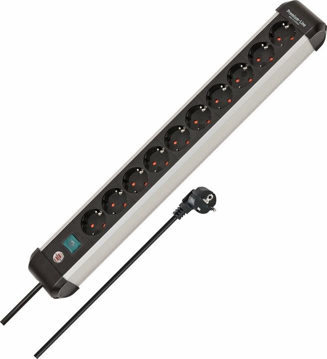 Produktbild Brennenstuhl 1391030000 Steckdosenleiste mit Schalter Silber-Schwarz Schutzkontakt 1St. (10x, 3 m)