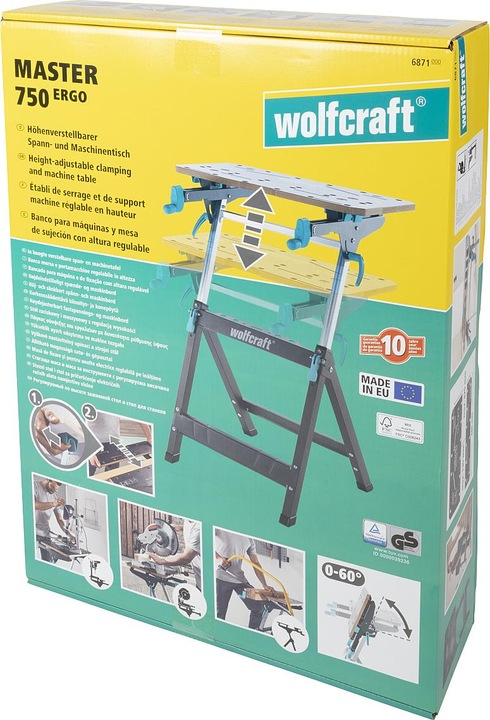 Image du produit wolfcraft Établi de serrage et support de machine MASTER 750 ERGO (68 cm, 70 cm)