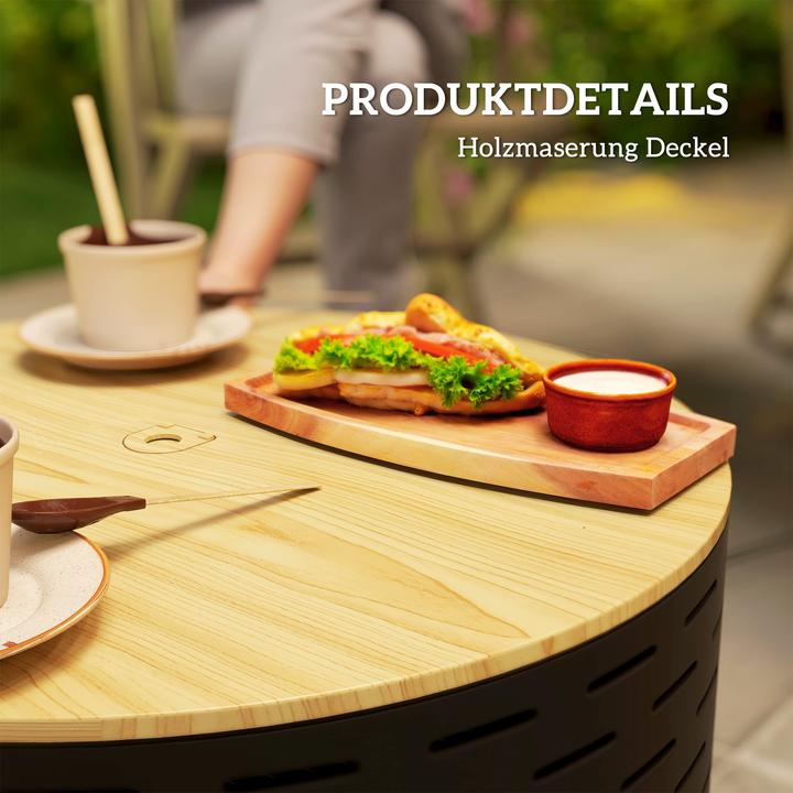 Produktbild Outsunny Feuerschale Metall, Edelstahl Kohlegrau (60 cm)