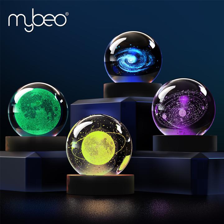 Produktbild Mybeo 3D Mond Glaskugel, Leuchtende Kristallkugel, Dekolicht, Nachtlicht, Farbwechsel, RGB LED