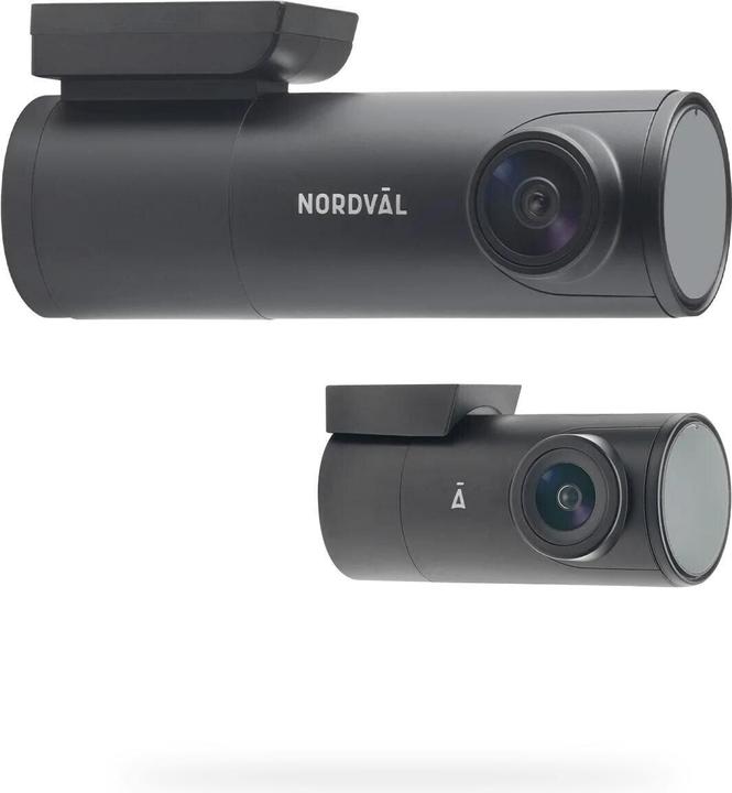 Nordval Nordväl DC102-4K 128GB 2CH Dashcam Heckkamera mit WLAN, GPS, Parkmodus (WLAN, Nachtsicht, GPS-Empfänger, Eingebautes Mikrofon, UHD 4K)