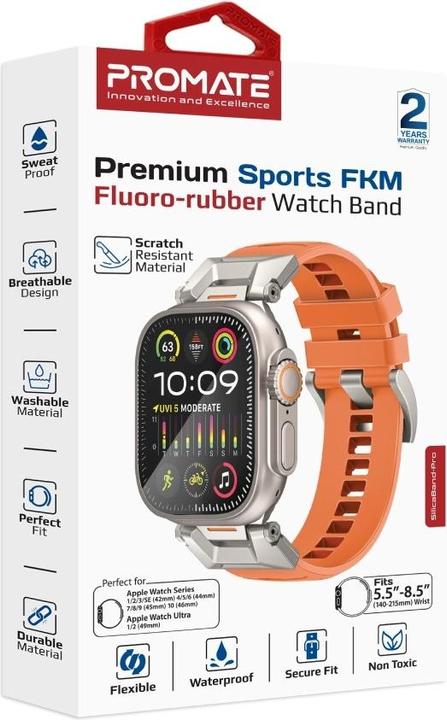 Image du produit ProMate SilicaBand-Pro OR Apple Watch Armband (42 mm, 44 mm, 45 mm, 49 mm, Caoutchouc fluoré)