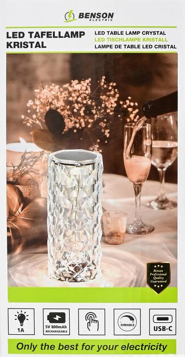 Image du produit Benson Electric Lampe de table LED rechargeable Crystal