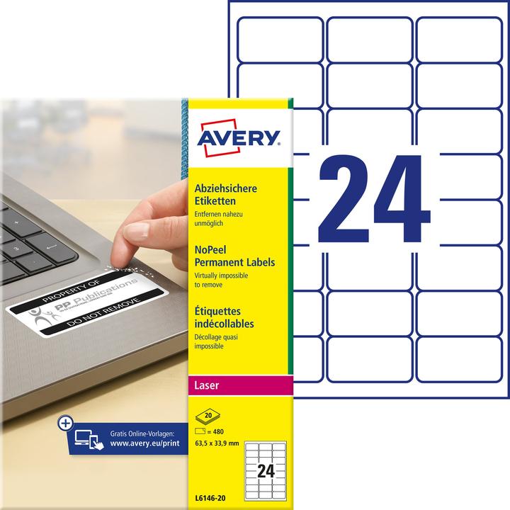 Produktbild Avery Abziehsichere Etiketten