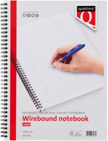 Actual product image Quantore Spiral pad A4 lined (A4, Lined, No binding)