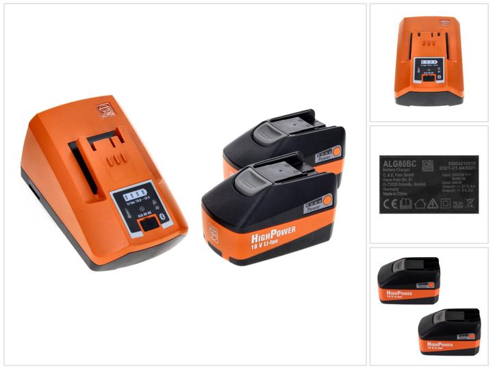 Productafbeelding Fein Startaccuset Snellader ALG 80 BC + 2x Li Ion 18 V 5,2 Ah (18 V)