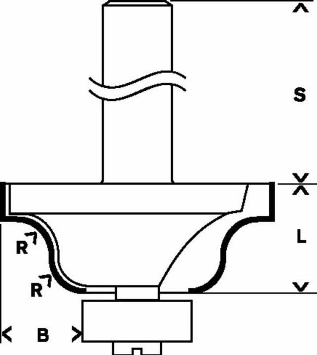 Image du produit Bosch Professional Zubehör Fraises à moulurer B, 8 mm, R1 6,3 mm, B 12,7 mm, L 17 mm, G 61 mm