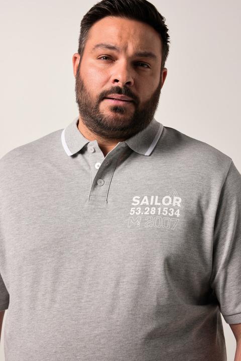 Actual product image Men+ Poloshirt, Bauchfit, Halbarm, Piqué, Print (7XL)