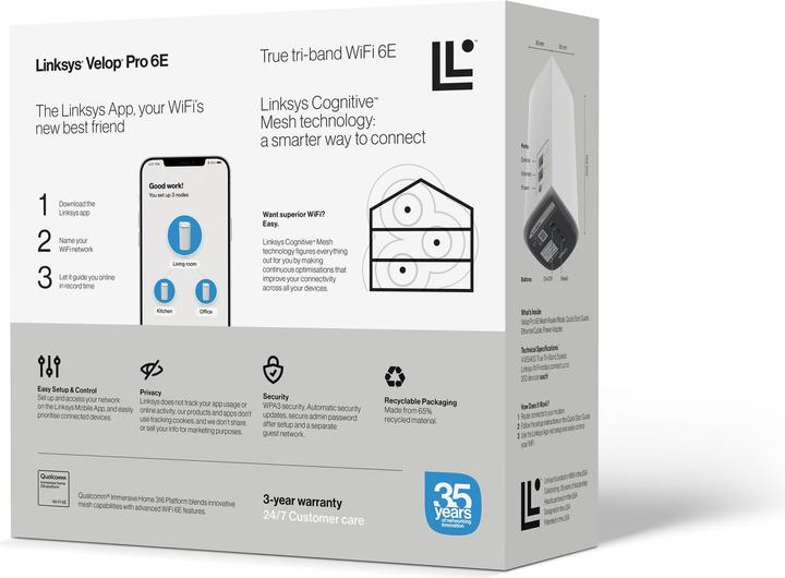 Produktbild Linksys MX6201 Tri-Band Mesh WiFi Router