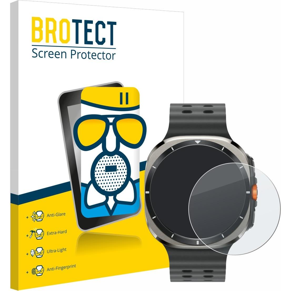 BROTECT Schutzglas Schutzfolie Glas Folie Displayschutz matt, Smartwatch Schutzfolie, Grau