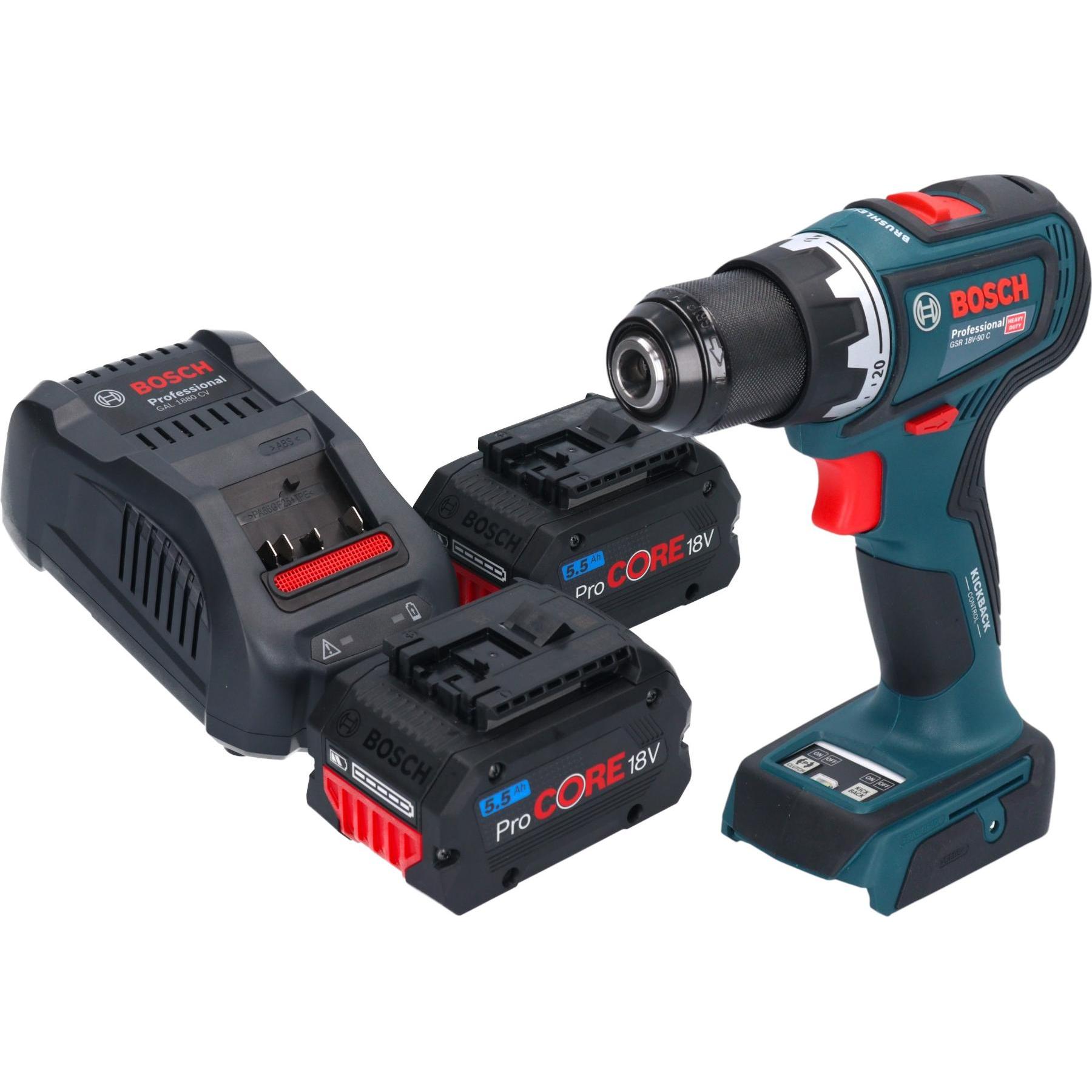 Bosch Professional, Bohrmaschine + Akkuschrauber, Bosch GSR 18V-90 C Professional Akku Bohrschrauber 18 V 64 Nm Brushles...