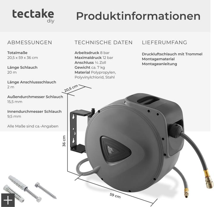 Image du produit tectake Tuyau d'air comprimé