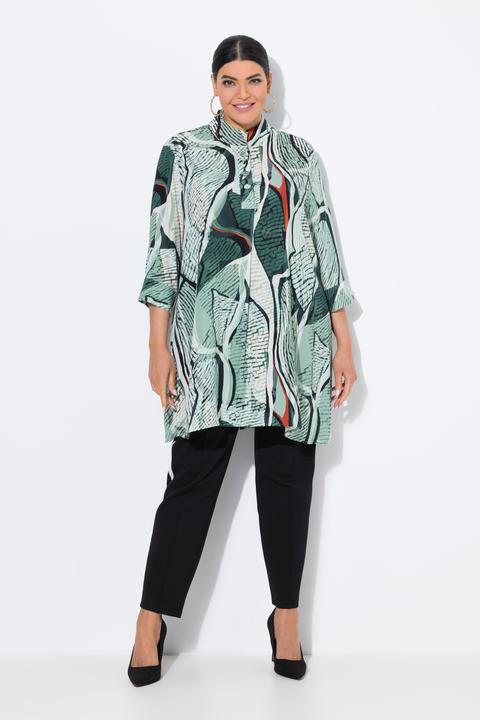 Actual product image Ulla Popken Abstract Print 3/4 Sleeve Tunic Blouse (46, 48)