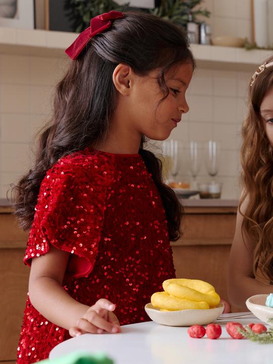 Produktbild Vertbaudet Mädchenkleid aus Samt und Pailletten (110)