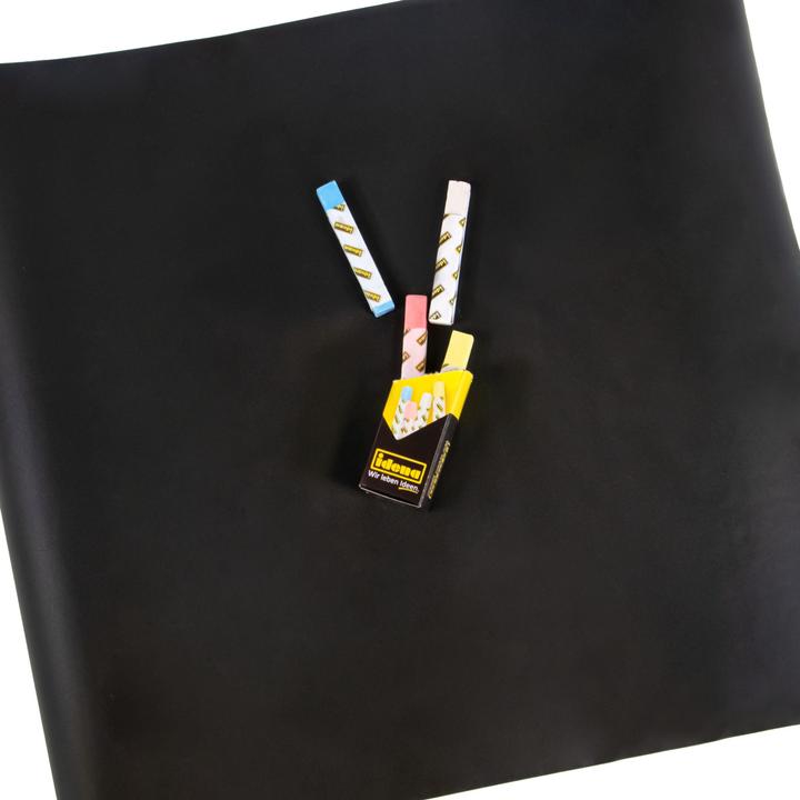 Produktbild Idena Tafelfolie schwarz 45x200cm,+4 Kreiden sort.