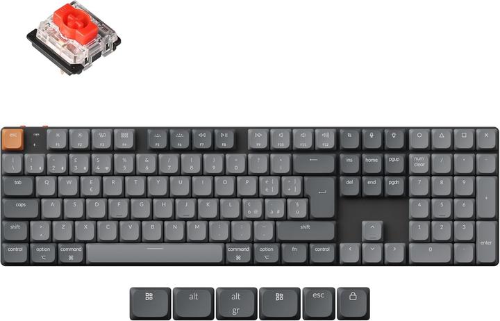 Immagine prodotto Keychron K5 Max Swappable Gateron RGB Backlight Red Switch ISO Layout Italian (ABS Caps) (IT, Cablato, Senza fili)