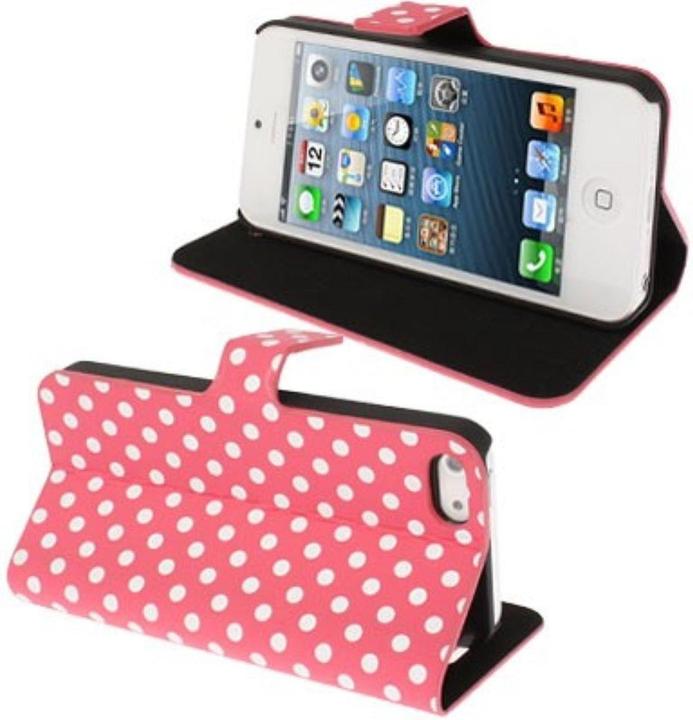 Actual product image König Design Protective cover mobile case (flip landscape) for mobile Apple iPhone 5 & 5s Pink / White (Apple iPhone 5)
