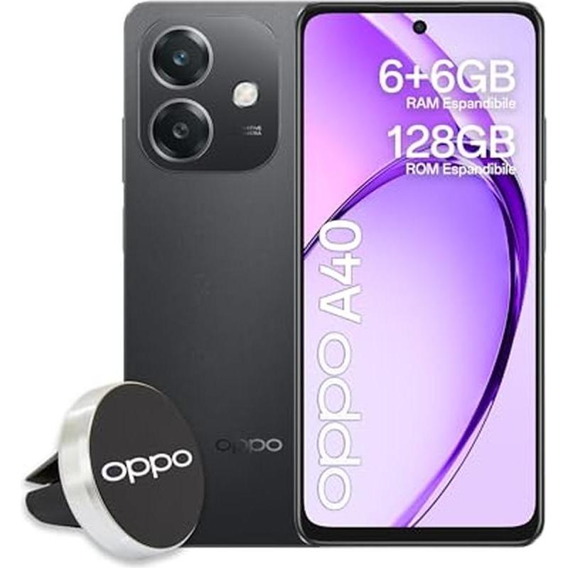 OPPO A40 (128 GB, Sparkle Black, 6.67", Dual SIM, 4G), Smartphone, Schwarz