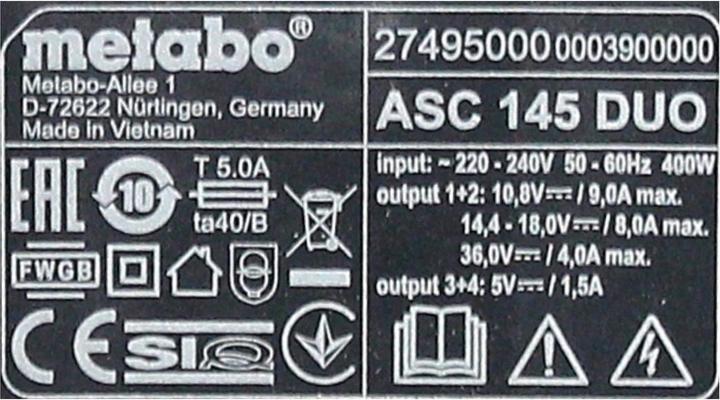 Produktbild Metabo Basis Set mit 2x Akku LIHD 4,0Ah + ASC 145 DUO Doppelladegerät (18 V)