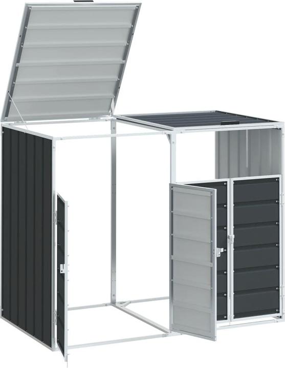 Immagine prodotto vidaXL Cassonetto per 2 bidoni antracite 144x81x113 cm acciaio