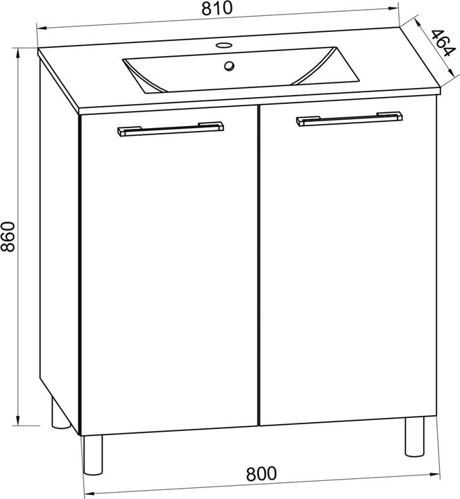 Produktbild VCM 2-tlg. Stand Waschplatz Waschtisch Badinos Drehtüren