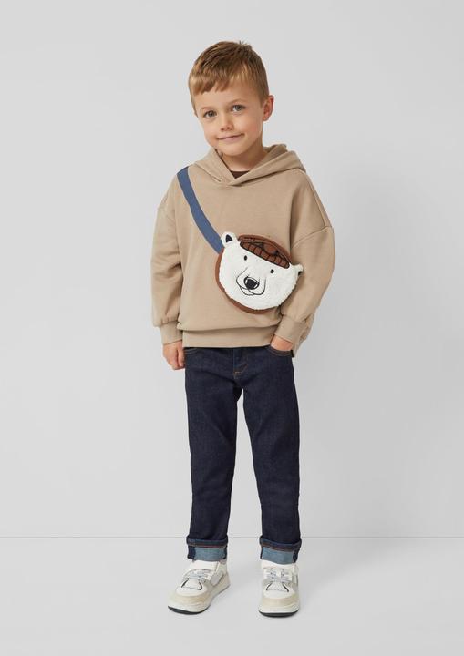 Produktbild s.Oliver Sweatshirt Oversize Kapuzen-Sweatshirt mit aufgesetzter Tasche, brushed inside (140)