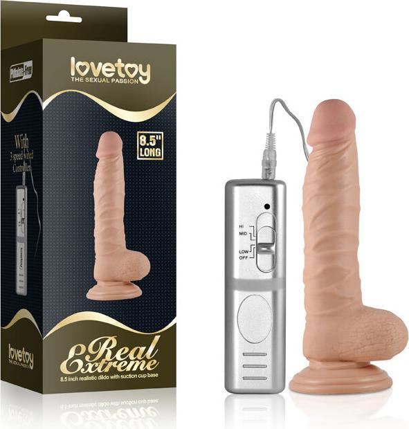 Productafbeelding Lovetoy Dildo Real Extreme met Vibratie 8,5 Vlees