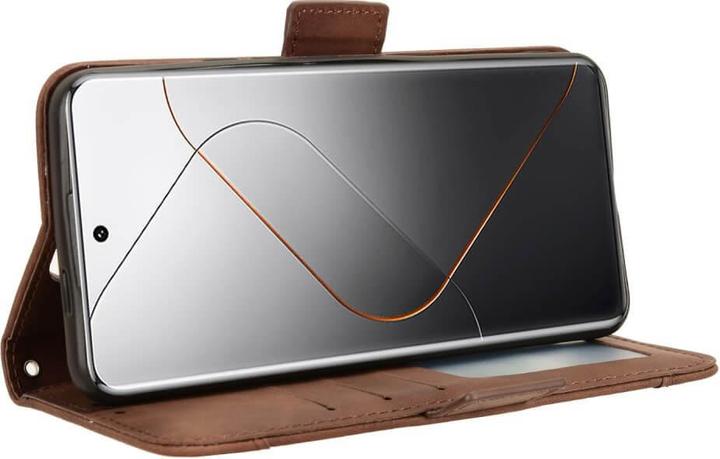 Immagine prodotto Cover-Discount Xiaomi 14 Pro - Custodia con molti scomparti per carte di credito marrone (Xiaomi 14 Pro)