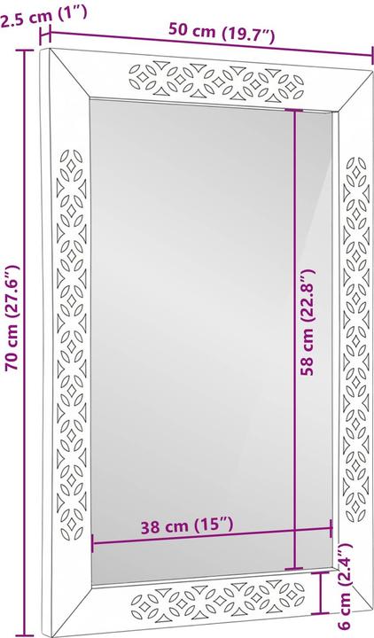 Immagine prodotto vidaXL Wandspiegel (50 x 2.50 cm)