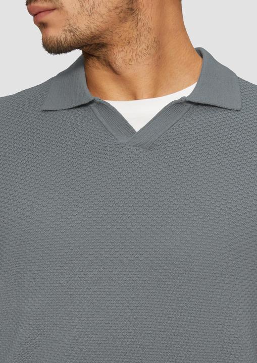 Produktbild S.Oliver Strickpullover Strukturierter Strickpullover mit Polokragen (XL)