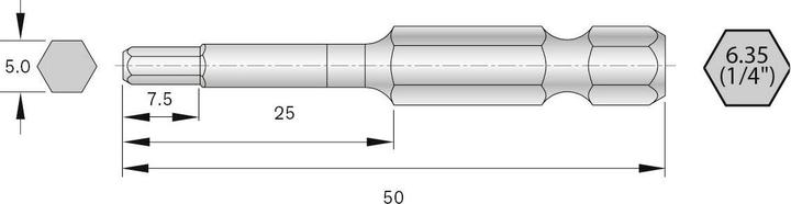 Bernstein 6-HX50-50 Bit-Set HRC-Stahl hochlegiert E 6.3 6 St.