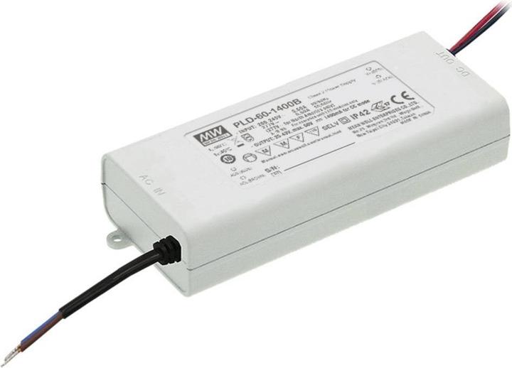 Produktbild Mean Well MW PLD-60-1400B LED-Treiber Konstantstrom 60 W 1.4 A 25 - 43 V/DC nic