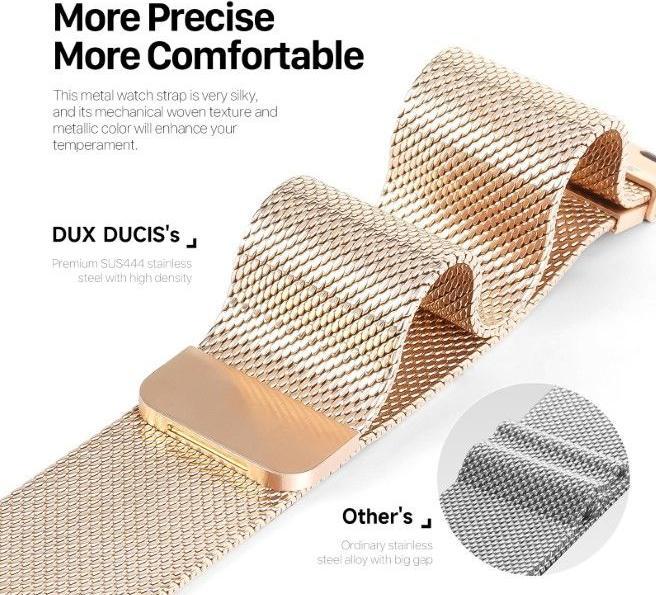 Produktbild Dux Ducis Milanese Pro Armband (41 mm, 38 mm, 40 mm, Edelstahl, Apple Watch Series 5, Apple Watch Series 4, Apple Watch SE, Apple Watch Series 8, Apple Watch Series 9, Apple Watch SE (2022/2023), Apple Watch Series 6, Apple Watch Series 3, Apple Watch Series 7)
