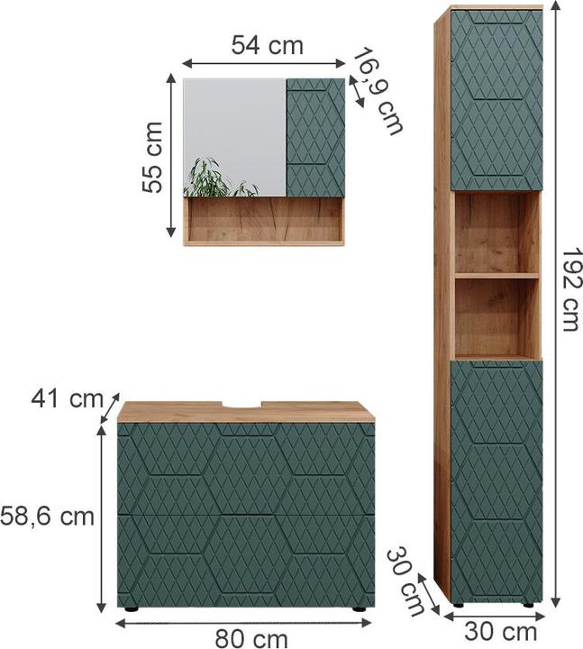 Actual product image Vicco Irma with drawer unit and tall unit