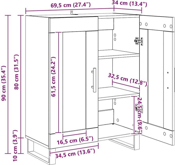 Image du produit vidaXL Modernes Sideboard (34 x 34 x 90 cm)