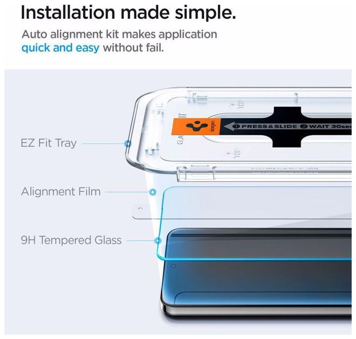 Actual product image Spigen Glas.TR Sam S24+ S926 "EZ FIT" 2szt. szkło hartowane AGL07432 (2 Piece, Samsung Galaxy S25+, Samsung Galaxy S24+)