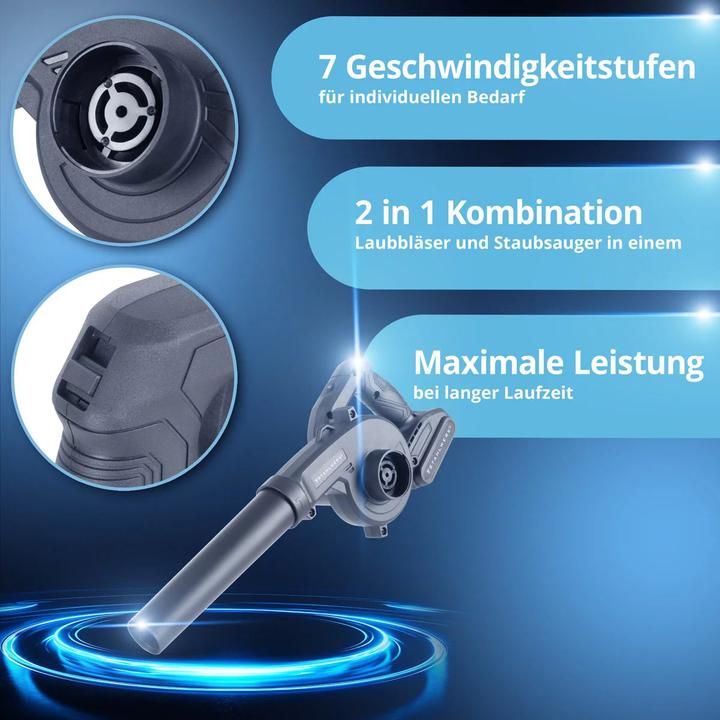 Produktbild Stahlwerk Mini Akku Gebläse MAG-20 ST - 20 Volt Akku-Laubbläser mit 2Ah, Tragbares Universalgebläse (Akkubetrieb, Laubbläser, Laubsauger)