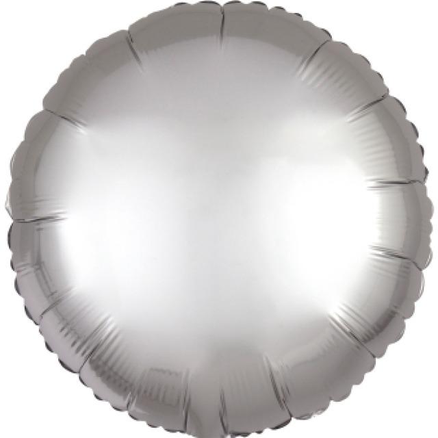 Amscan Folienballon Rund Silber Seidenglanz