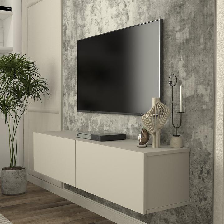 Produktbild En.Casa TV-Lowboard hängend Nolven 135x32x30 cm Graubeige (135 x 31.50 x 30 cm)